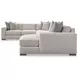 Drew Cream 6 Piece Modular Sectional with RAF Chaise and Pillows