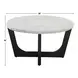 Chrissy Black and White Round Marble Top Cocktail Table