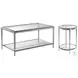 Jinx Glass And Nickel Rectangle Occasional Table Set