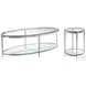 Jinx Glass And Nickel Oval Occasional Table Set