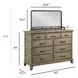 Heritage Timber Sandstone and Gray 9 Drawer Westwood Bureau with Rectangular Landscape Mirror