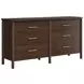 Verge Handcrafted Walnut 6 Drawer Dresser