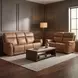 Celeste Sahara Sandalwood Leather Zero Gravity Power Reclining Living Room Set With Power Headrest