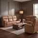 Celeste Sahara Sandalwood Leather Zero Gravity Power Reclining Living Room Set With Power Headrest