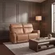 Celeste Sahara Sandalwood Leather Zero Gravity Power Reclining 66" Loveseat With Power Headrest