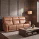 Celeste Sahara Sandalwood Leather Zero Gravity Power Reclining Living Room Set With Power Headrest