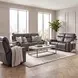 Celeste Sahara Dorian Gray Leather Zero Gravity Power Reclining 66" Loveseat With Power Headrest