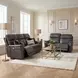 Celeste Sahara Dorian Gray Leather Zero Gravity 90" Power Reclining Sofa With Power Headrest