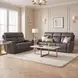 Celeste Sahara Dorian Gray Leather Zero Gravity Power Reclining Living Room Set With Power Headrest