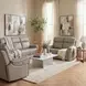 Celeste Sahara Ash Leather Zero Gravity 90" Power Reclining Sofa With Power Headrest