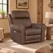Duncan Dark Brown Leather Power Recliner with Power Headrest And Lumbar