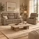Duncan Light Brown Power Reclining Living Room Set with Power Headrest And Lumbar