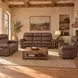Duncan Dark Brown Power Reclining Living Room Set with Power Headrest And Lumbar