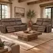 Duncan Dark Brown Leather 91" Power Reclining Sofa with Power Headrest And Lumbar
