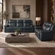 Arthur Cosmos Cobalt Leather Lay Flat 88" Power Reclining Sofa With Power Headrest And Lumbar