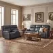 Nelson Salvo Denim Leather Zero Gravity 79" Power Sofa with Power Headrest And Lumbar
