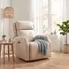 Nelson Salvo Beige Leather Zero Gravity Power Recliner with Power Headrest And Lumbar