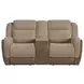Viper Beige 75" Glider Reclining Loveseat with Console