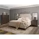 Oakridge Medley Piano Brown Upholstered Queen Panel Bed with Nailhead Trim