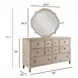 Clearview Oyster 8 Drawer Fremont Dresser with Freeform Accent Mirror