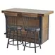 Tyler Brown 60" Rectangular Bar Table and Counter Height Stool Set of 3