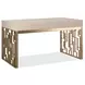 Marlowe Polished Limestone and Gold 56" Writing Desk