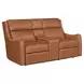 Channing Renaissance Cinnamon Leather Zero Gravity Triple Power Reclining Living Room Set with Nailhead Trim and USB Charging