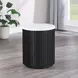 Colvin Black and White Marble Top Round End Table