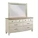 Litchfield Sunwashed and Brown 8 Drawer Weymouth Dresser with Rectangular Mirror