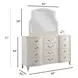 Harmony Eggshell 12 Drawer Emelie Dresser with Arched Angeline Mirror