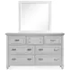 Charleston Harbor Gray and White Dove 7 Drawer Dresser with Rectangular Mirror