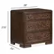 Timberlyn Espresso 3 Drawer Nightstand with USB Charging