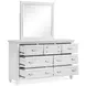 Harborwick White Dove 7 Drawer Dresser with Rectangular Mirror
