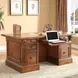 Huntington Antique Vintage Pecan Double Pedestal Executive Desk
