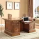 Huntington Antique Vintage Pecan Double Pedestal Executive Desk