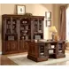 Huntington Antique Vintage Pecan Double Pedestal Executive Desk