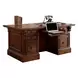 Huntington Antique Vintage Pecan Double Pedestal Executive Desk