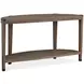 Kaysen Wallaby and Matte Black Demilune Sofa Table