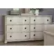 Cambric Creme 6 Drawer Helene Dresser with Arched Serpentine Mirror