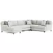Mila Beige 5 Piece Modular Sectional with LAF Chaise and Pillows