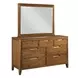 Cherryline Cherry 7 Drawer Scale Dresser with Rectangular Landscape Mirror