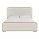 Voyage Ivory and White Oak Queen Upholstered Panel Bed