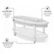 Monaco Blanc Oval Glass Top Coffee Table with No Insert