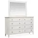 Whisperbay Sea Pearl and Driftwood 8 Drawer Dresser with Rectangular Mirror