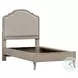 Provence Linen Full Upholstered Bed with USB Charging