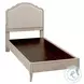 Provence Linen Full Upholstered Bed with USB Charging