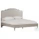 Provence Linen California King Upholstered Bed with USB Charging