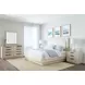 Cotiere Cream Linen Performance Fabric 3 Drawer Nightstand with USB Charging