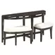 Sutton French Roast Demilune Sofa Table with Stools