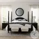 Caroline Soft Black Bobbin Round Bedroom Mirror